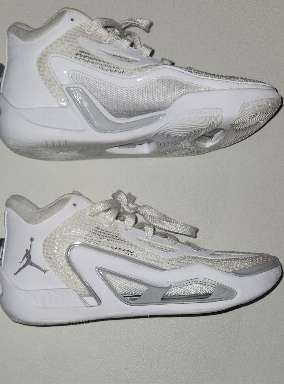 Jordan Tatum 1 TB Triple White Sneakers Size 7